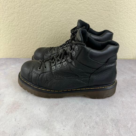 Dr. Martens Boots Mens Size 9 Black Leather Motorcycle Biker Combat 10963 Y2K main image 7